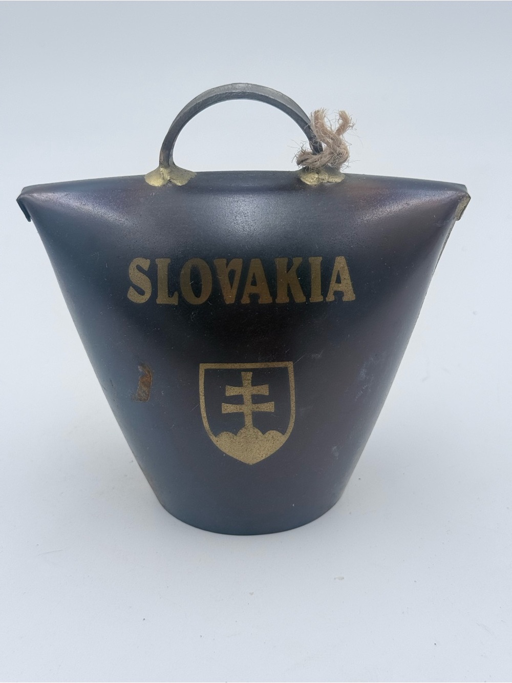 Vintage Slovakian Cowbell / Alpine Sheep Bell Hand Forged Iron Org. Clapper